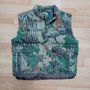 Cabela's Premier Northern Goose Down Realtree Camo Vest Mens XL.